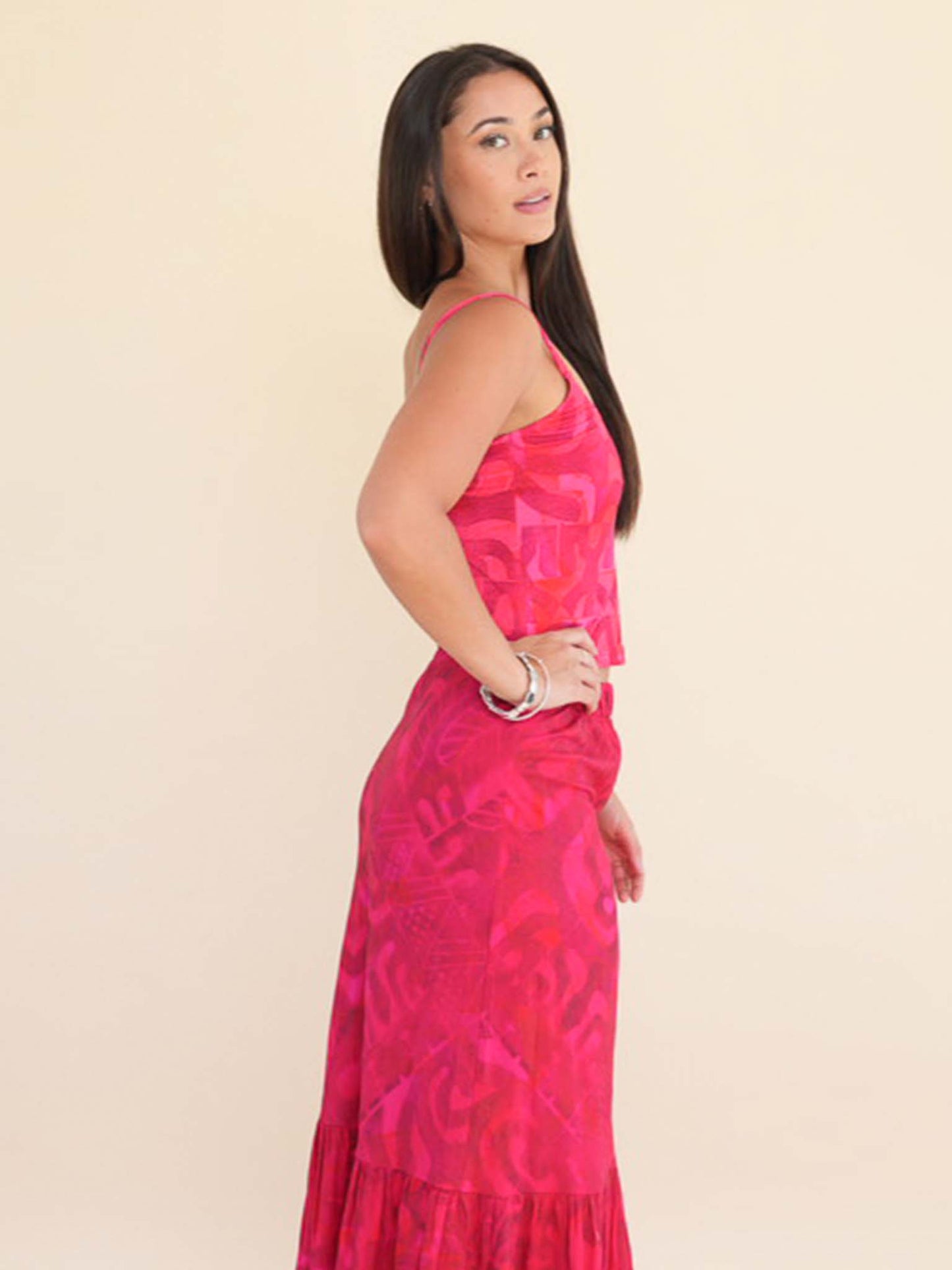 Hunaarii Drop Waist Top -  Dark Cerise