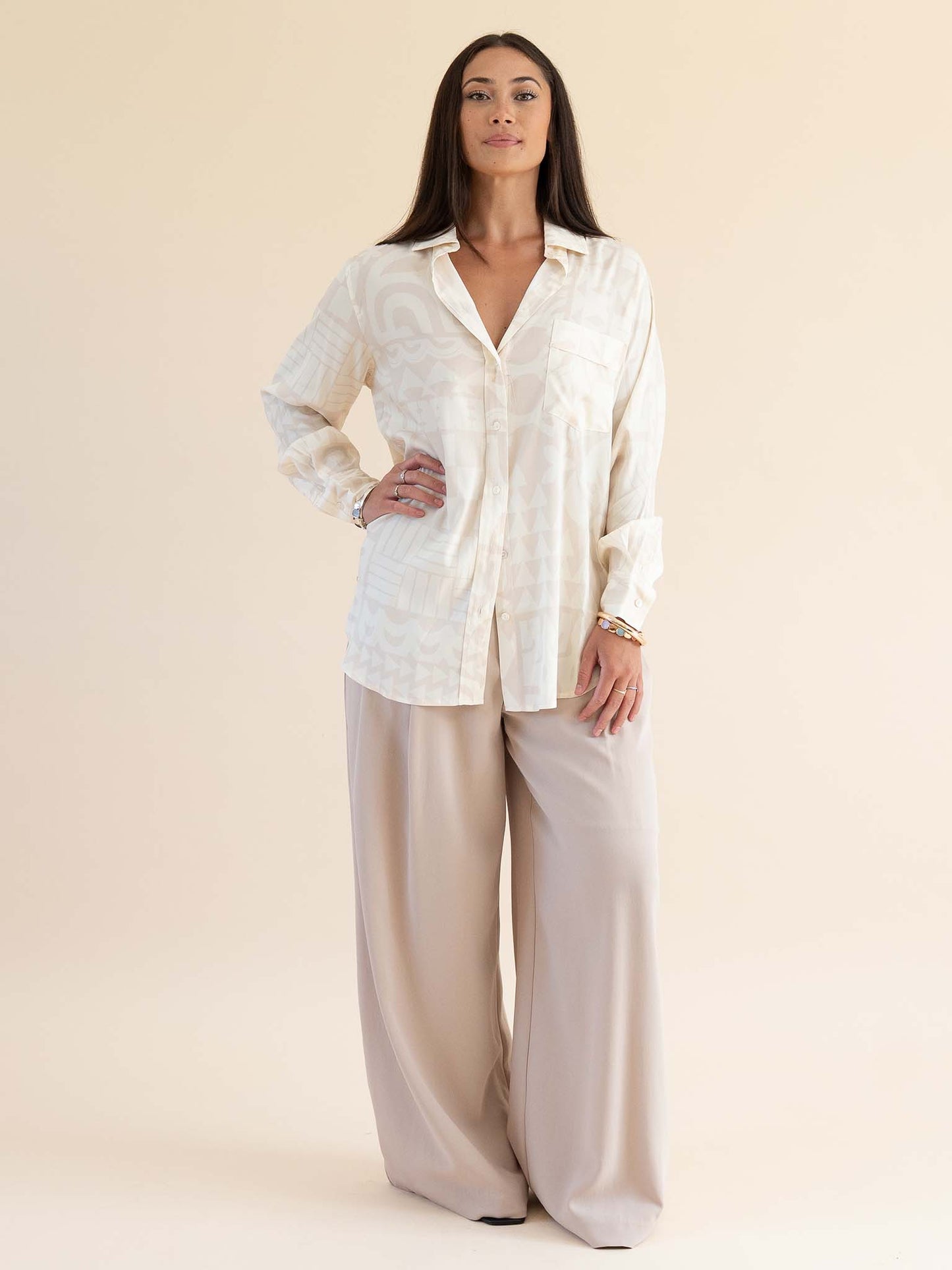 Moeana Pleat Pant - Beige