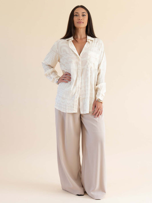 Moeana Pleat Pant - Beige