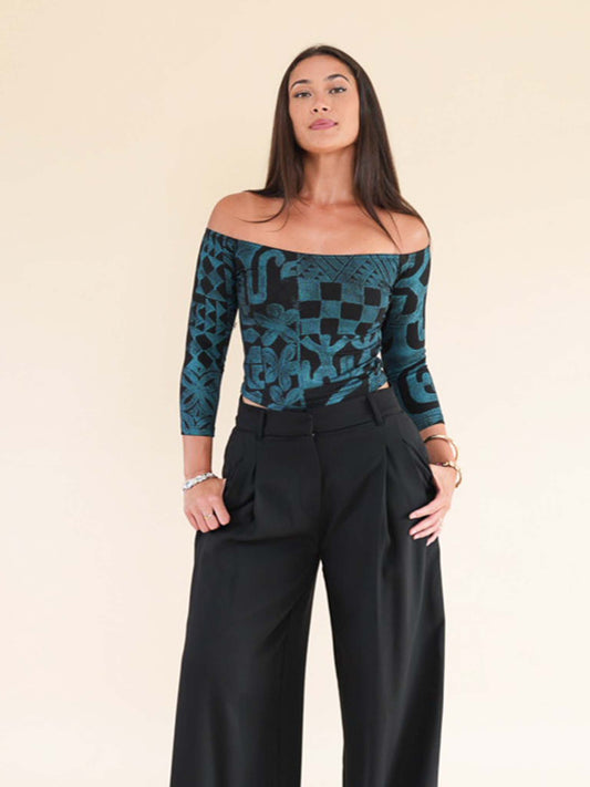 Tiahuia Top - Turquoise Pearl