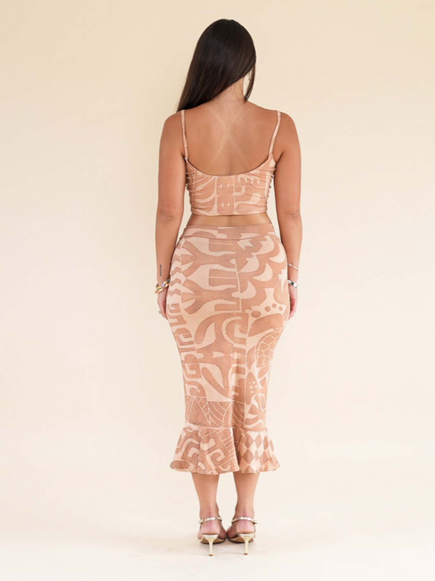 Mahina Flounce Skirt - Sandstone