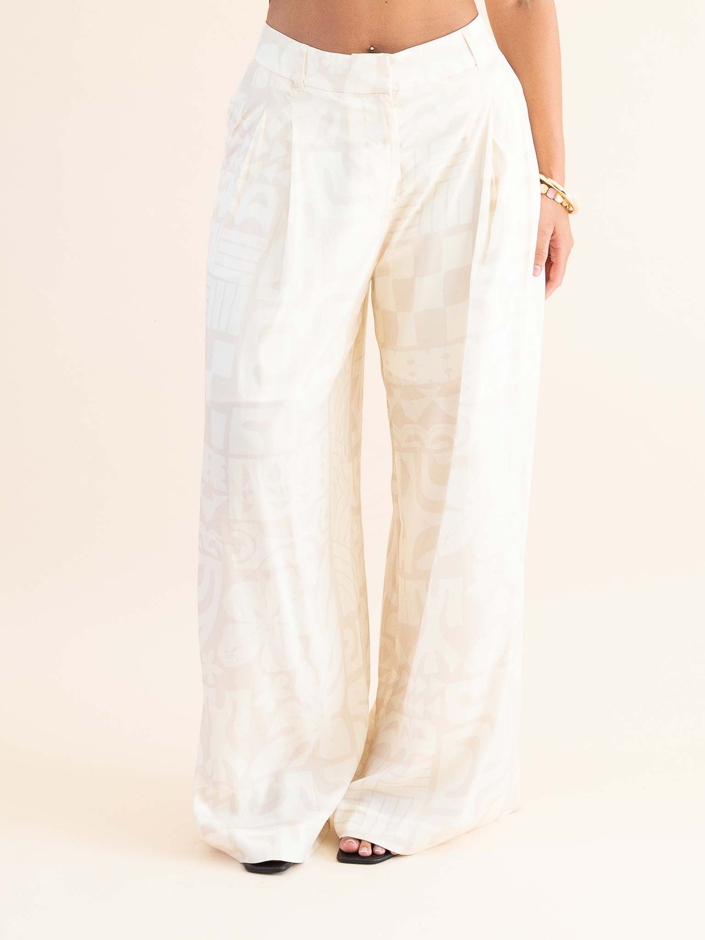 Moeana Cupro Pleat Pant - Cream