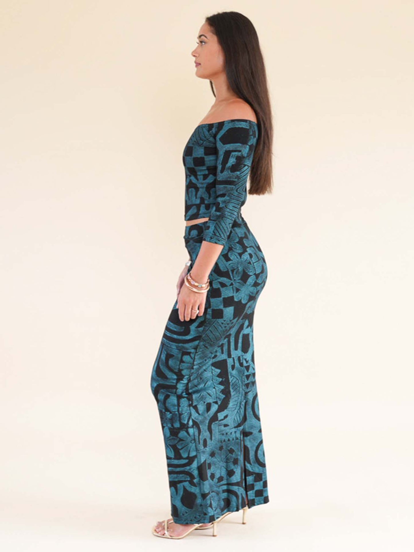 Mahina Skirt Long - Turquoise Pearl