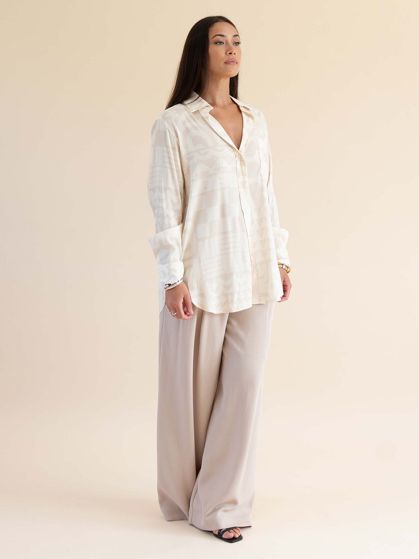 Moeana Pleat Pant - Beige