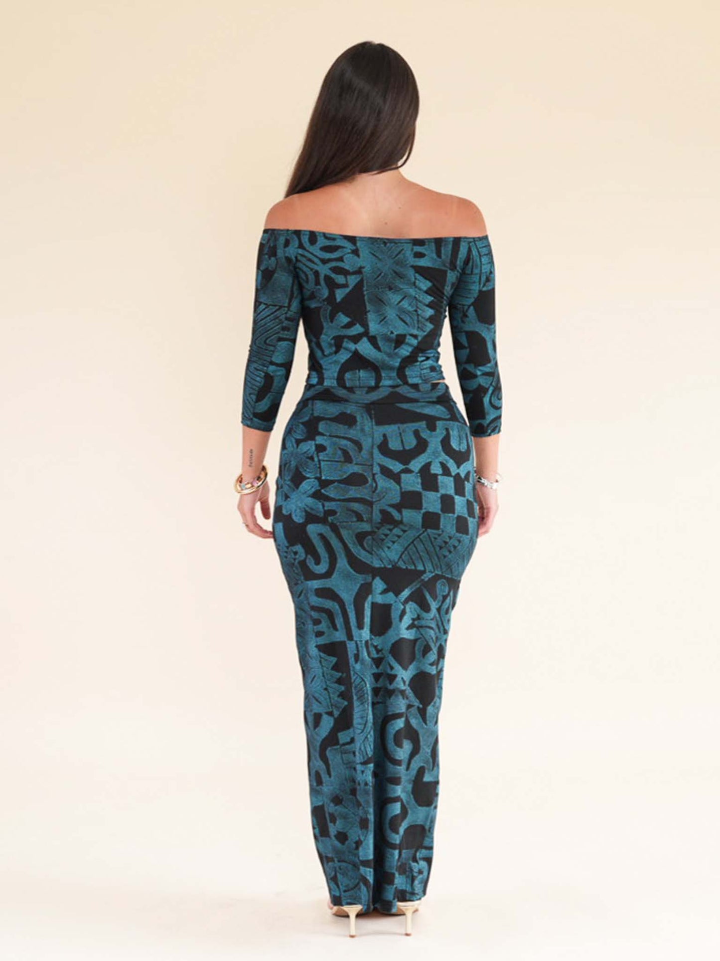 Mahina Skirt Long - Turquoise Pearl