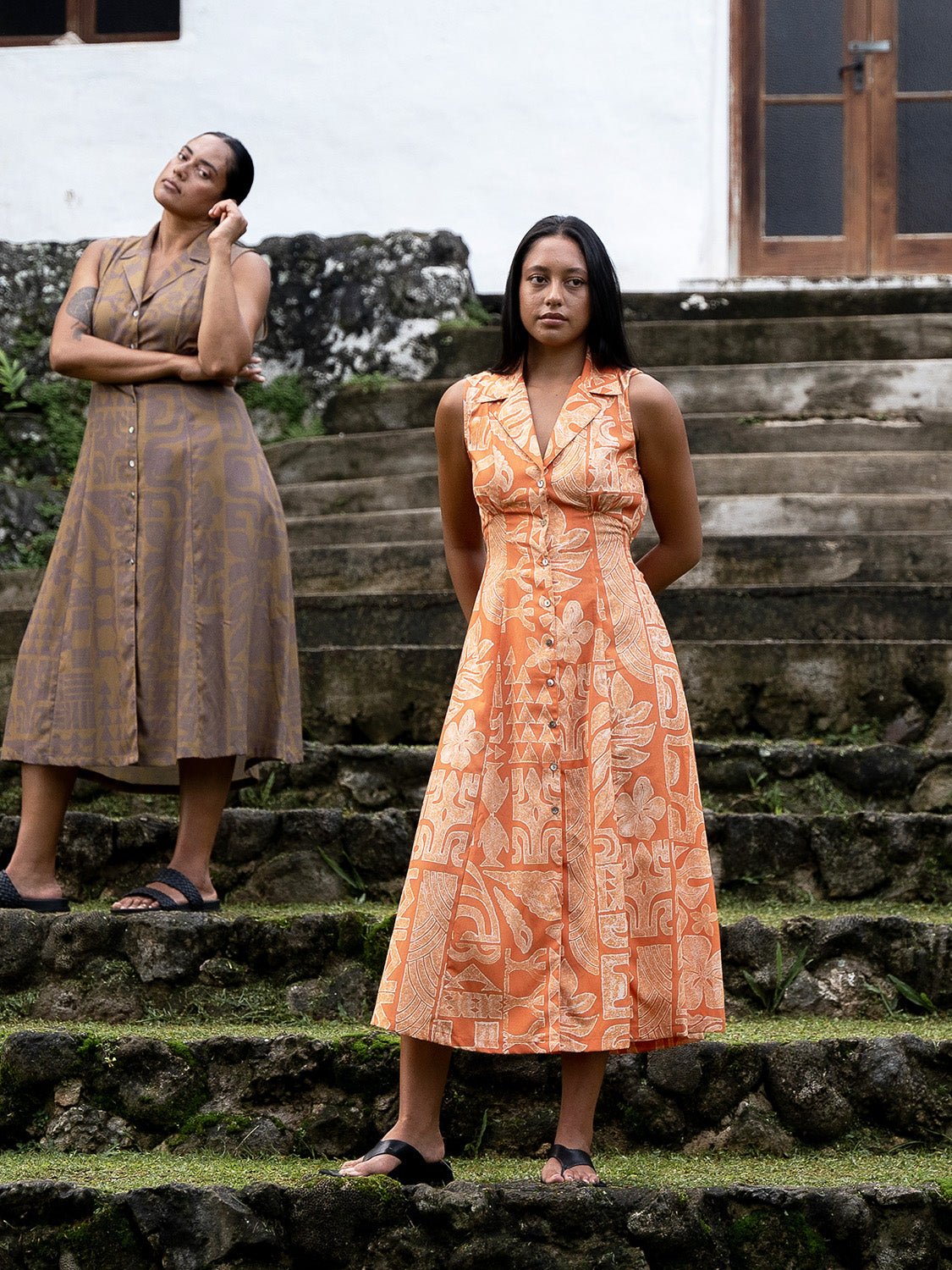 Pivai Button Dress - Clay
