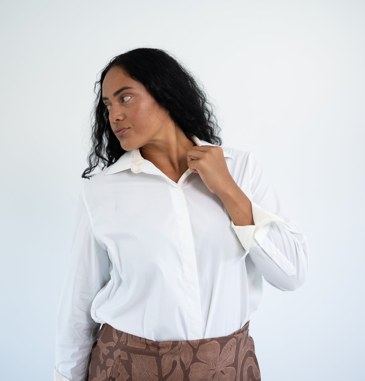 Raiana Contrast Shirt - Cream