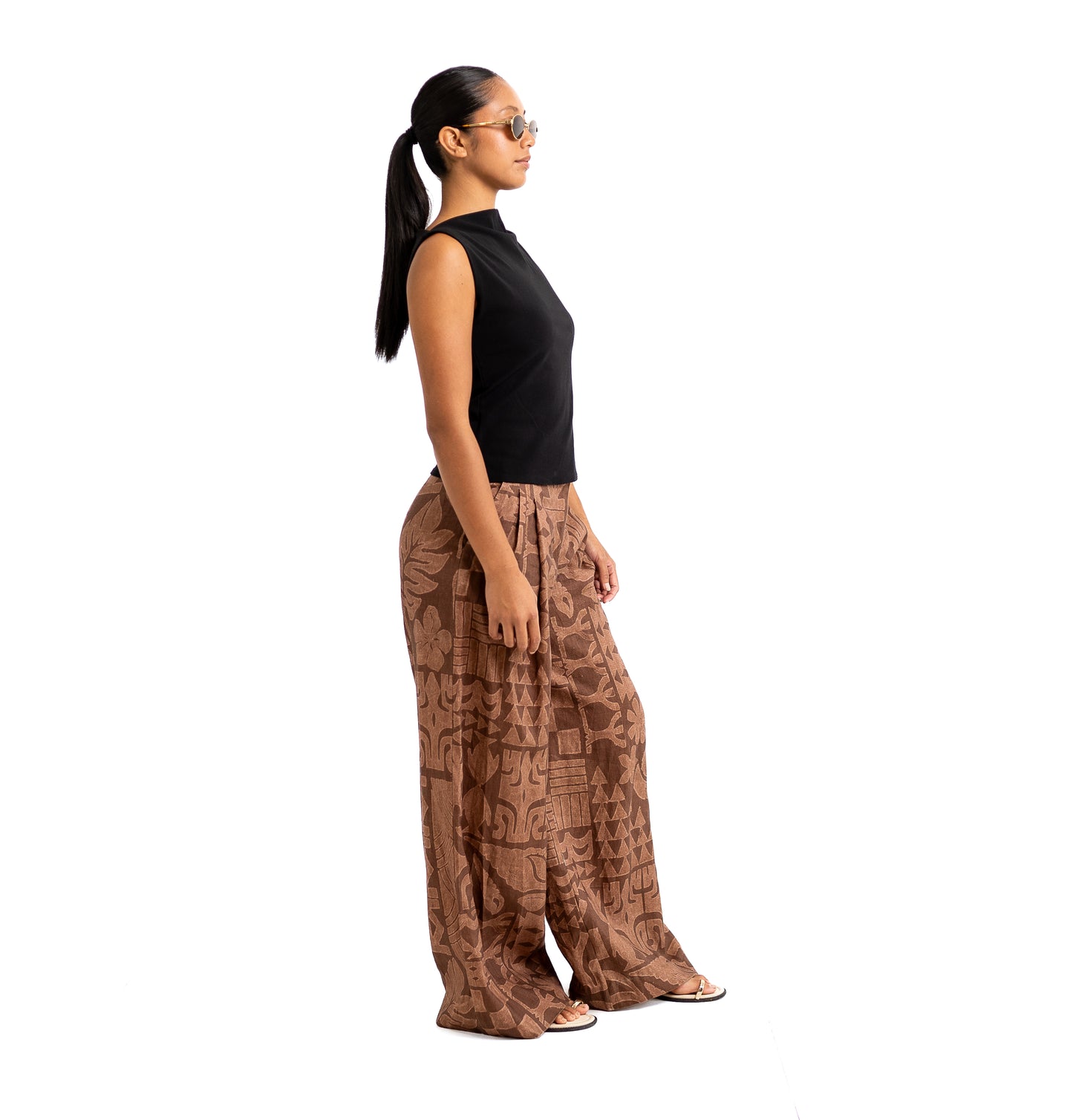 Moeana Linen Pleat Pant - Coco