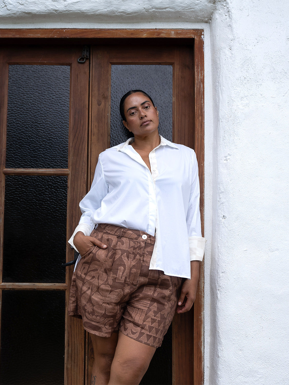 Raiana Contrast Shirt - Cream
