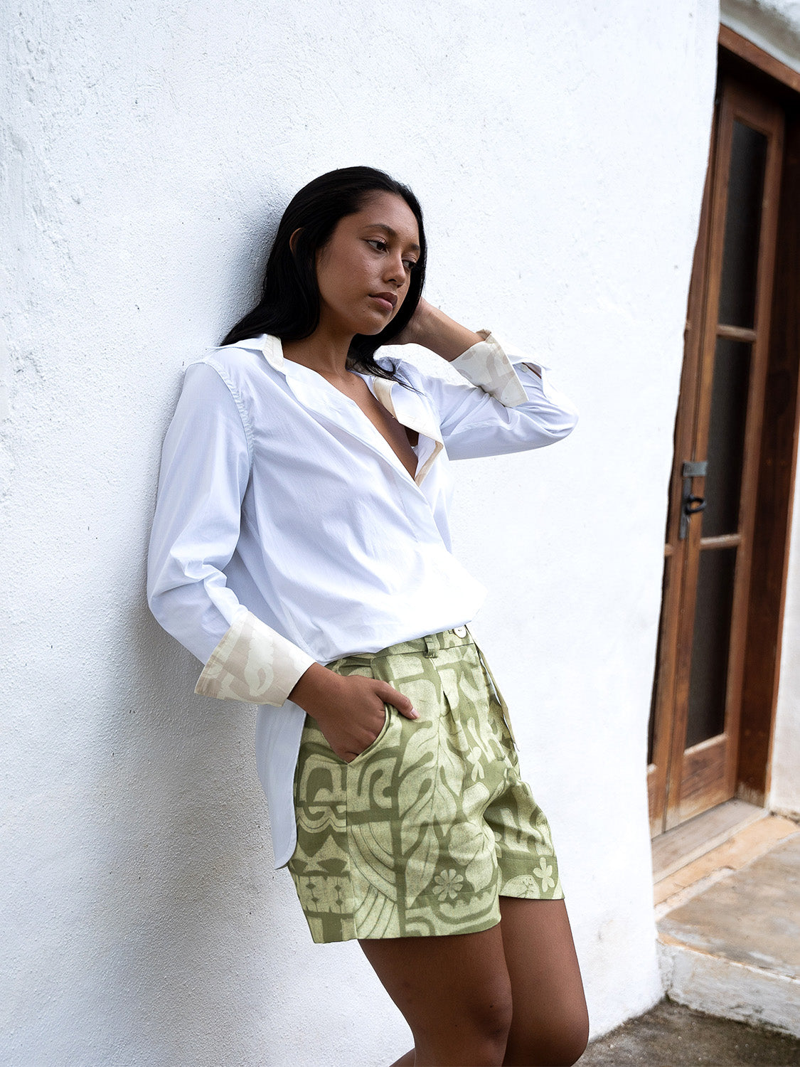 Raiana Contrast Shirt - Cream